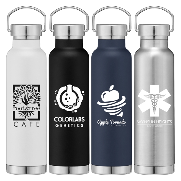 22 oz. Double Wall Stainless Steel Bottle w/Lid - Silkscreen - 22 oz. Double Wall Stainless Steel Bottle w/Lid - Silkscreen - Image 0 of 4