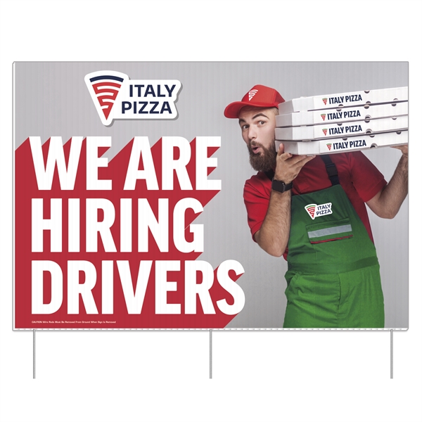 Corrugated Sign w/ 3 Rods: Full color, Full bleed (32"x48") - Corrugated Sign w/ 3 Rods: Full color, Full bleed (32"x48") - Image 0 of 1