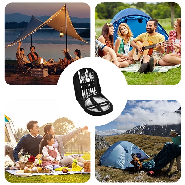Camping Cutlery Set With Case - Camping Cutlery Set With Case - Image 1 of 7