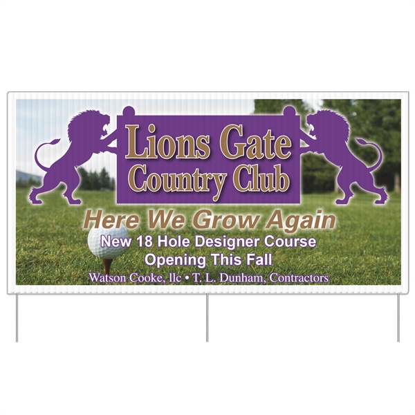 Corrugated Plastic Sign w/ 3 Rods: Full Color (24"x48") - Corrugated Plastic Sign w/ 3 Rods: Full Color (24"x48") - Image 0 of 1