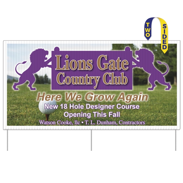 Corrugated Plastic Sign w/ 3 Rods: Full Color (24"x48") - Corrugated Plastic Sign w/ 3 Rods: Full Color (24"x48") - Image 1 of 1