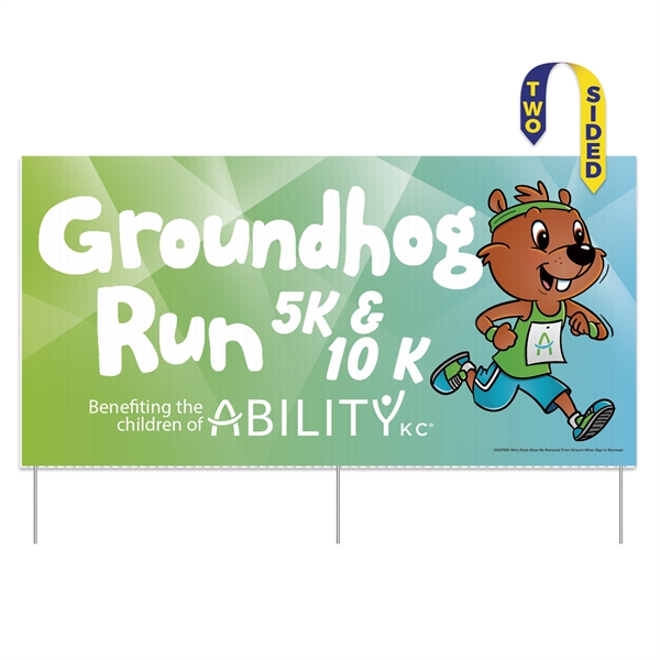 Corrugated Plastic Sign w/ 3 Rods (24"x48") - Corrugated Plastic Sign w/ 3 Rods (24"x48") - Image 1 of 1