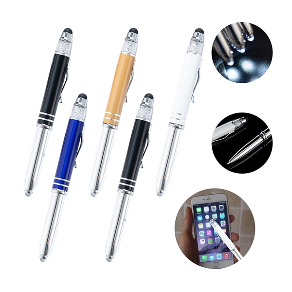 3-in-1 Custom Printed Stylus Pen with LED Light - 3-in-1 Custom Printed Stylus Pen with LED Light - Image 6 of 8