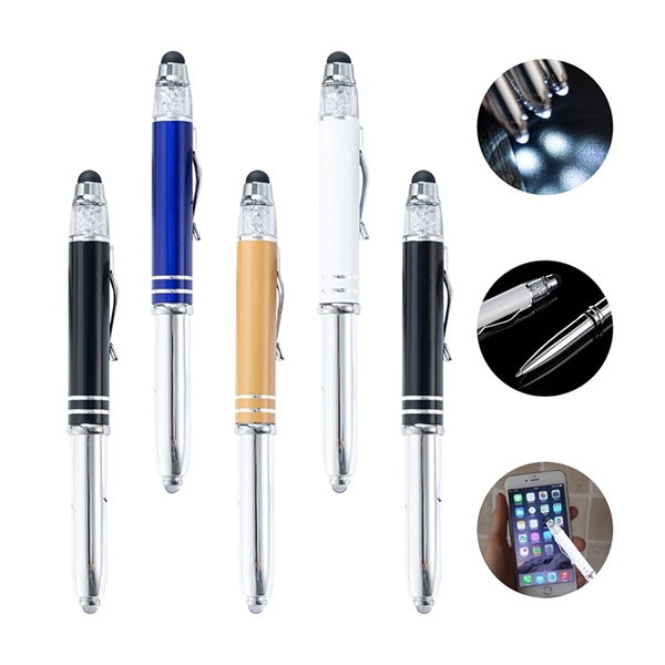 3-in-1 Custom Printed Stylus Pen with LED Light - 3-in-1 Custom Printed Stylus Pen with LED Light - Image 7 of 8