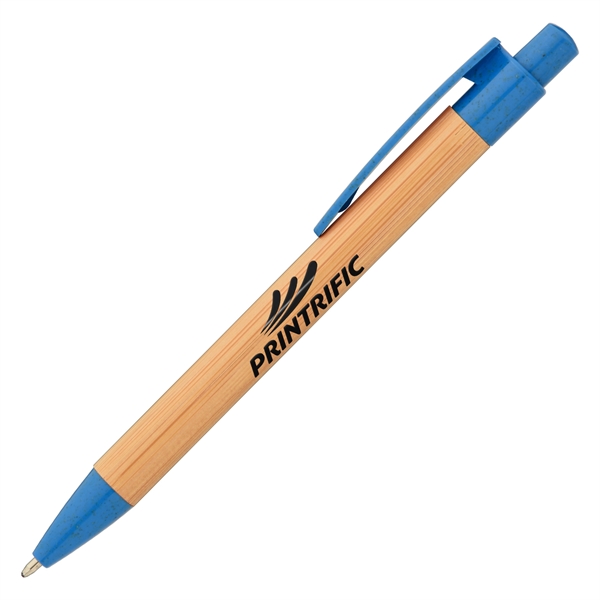 Bali Bamboo Pen with Wheat Plastic Trim - Silkscreen - Bali Bamboo Pen with Wheat Plastic Trim - Silkscreen - Image 1 of 5