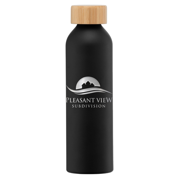 Eden - 20 oz. Aluminum Water Bottle with Bamboo Lid - Laser - Eden - 20 oz. Aluminum Water Bottle with Bamboo Lid - Laser - Image 1 of 2