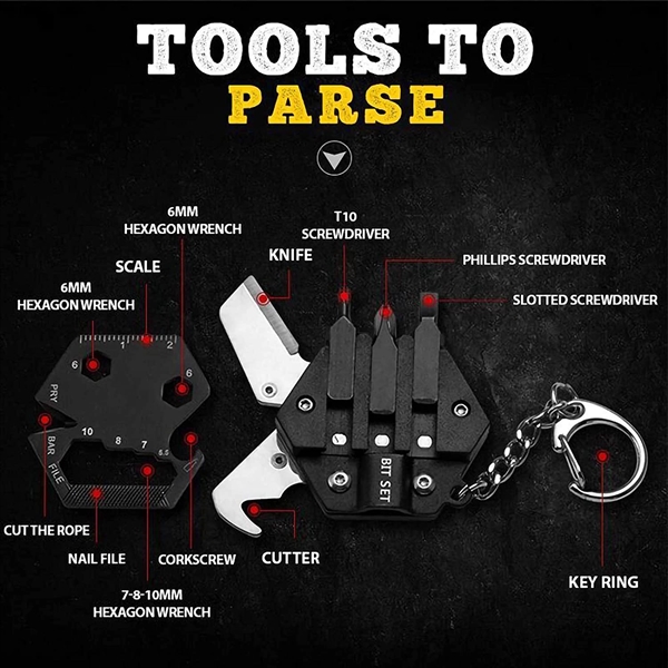 Multifunction Keychain Knife Outdoor Escape Mini Tools - Multifunction Keychain Knife Outdoor Escape Mini Tools - Image 2 of 5
