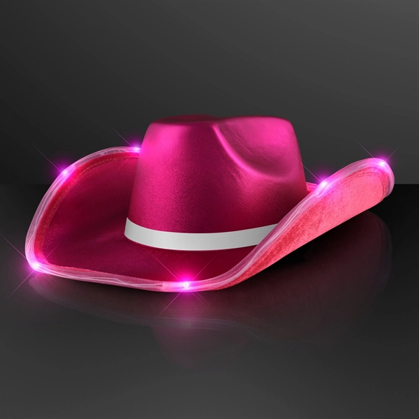 Deluxe Shiny Light Up Cowboy Hat with White Band - Deluxe Shiny Light Up Cowboy Hat with White Band - Image 12 of 12