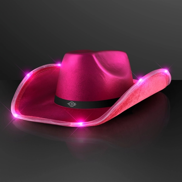 Deluxe Shiny Light Up Cowboy Hat with Black Band - Deluxe Shiny Light Up Cowboy Hat with Black Band - Image 11 of 12
