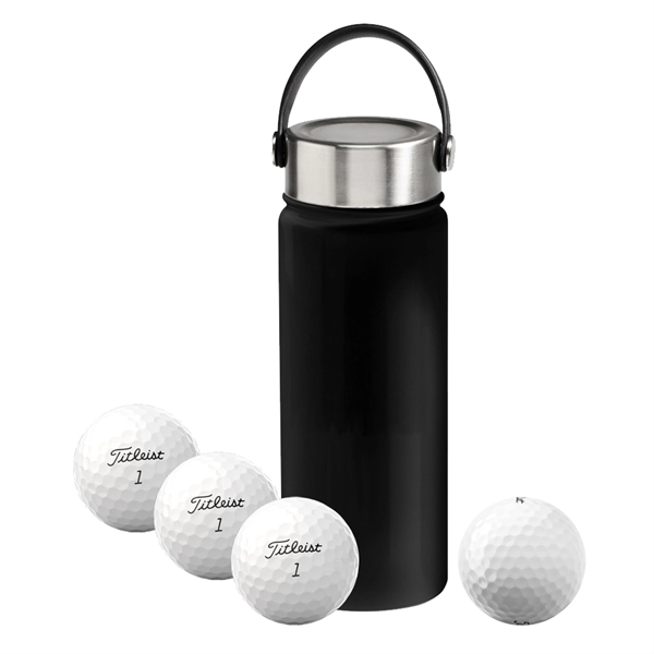 Titleist Custom Water Bottle With Four Pro V1 Golf Balls - Titleist Custom Water Bottle With Four Pro V1 Golf Balls - Image 2 of 5