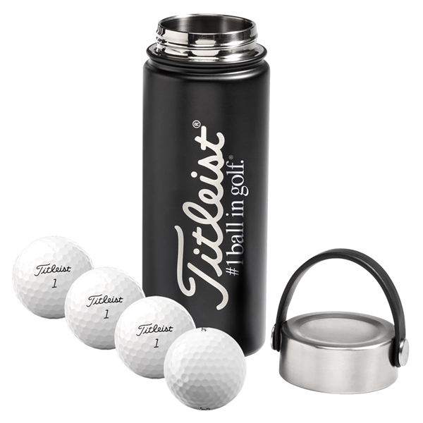 Titleist Water Bottle With Four Pro V1 Golf Balls - Titleist Water Bottle With Four Pro V1 Golf Balls - Image 1 of 3