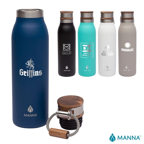 Manna™ 18 oz. Ascend Stainless Steel Water Bottle w/ Acac... - Manna™ 18 oz. Ascend Stainless Steel Water Bottle w/ Acac... - Image 0 of 5