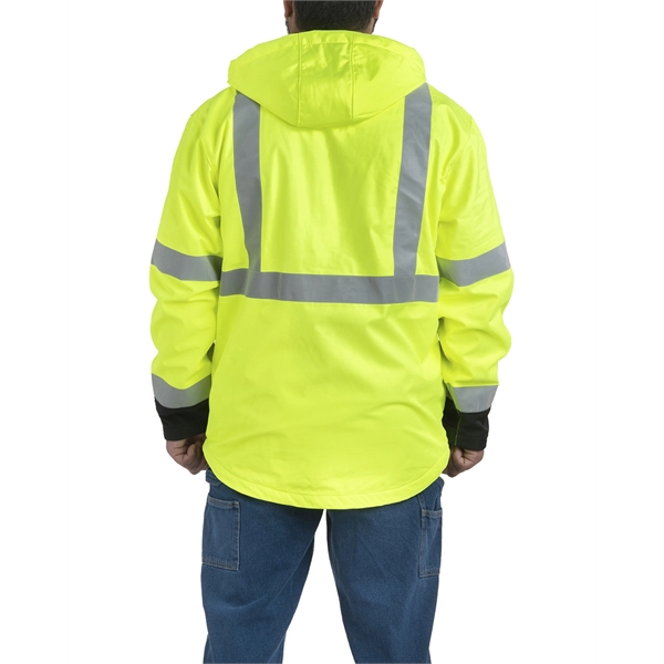 Berne Men's Tall Hi-Vis Class 3 Hooded Softshell Jacket - Berne Men's Tall Hi-Vis Class 3 Hooded Softshell Jacket - Image 1 of 6