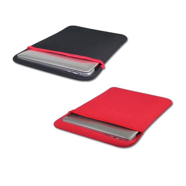 REVERSIBLE LAPTOP SLEEVE WITH FOLD-OVER FLAP - NEOPRENE BLAC - REVERSIBLE LAPTOP SLEEVE WITH FOLD-OVER FLAP - NEOPRENE BLAC - Image 2 of 4