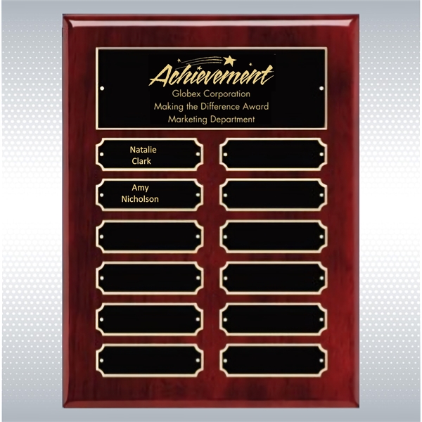 Perpetual Piano Finish Rosewood Plaque w/ 12 Plates - Perpetual Piano Finish Rosewood Plaque w/ 12 Plates - Image 0 of 5