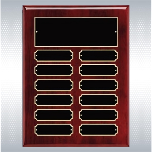 Perpetual Piano Finish Rosewood Plaque w/ 12 Plates - Perpetual Piano Finish Rosewood Plaque w/ 12 Plates - Image 1 of 5