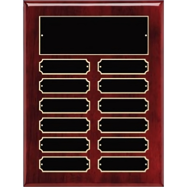 Perpetual Piano Finish Rosewood Plaque w/ 12 Plates - Perpetual Piano Finish Rosewood Plaque w/ 12 Plates - Image 4 of 5