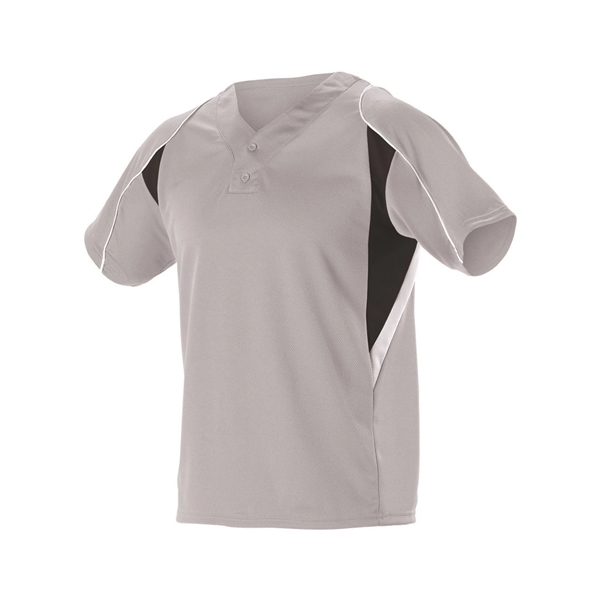 Alleson Athletic Youth Two Button Henley Baseball Jersey - Alleson Athletic Youth Two Button Henley Baseball Jersey - Image 2 of 2
