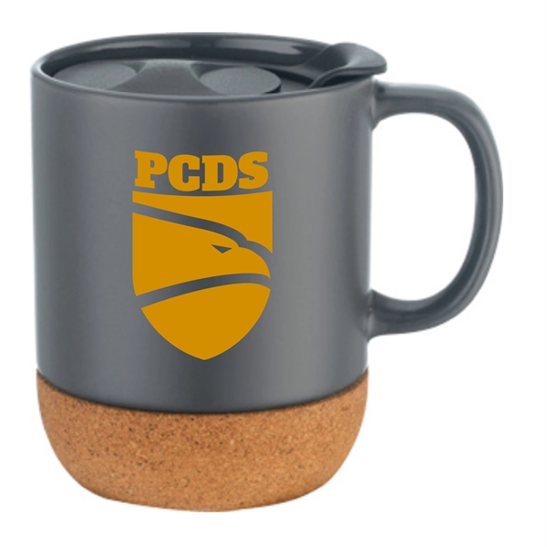 12oz.Cork Base Ceramic Splash-Proof Coffee Mug w/ Lid&Handle - 12oz.Cork Base Ceramic Splash-Proof Coffee Mug w/ Lid&Handle - Image 4 of 9
