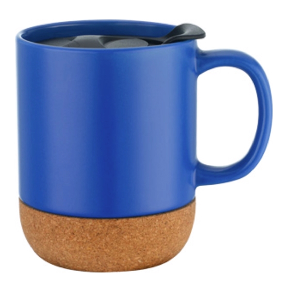 12oz.Cork Base Ceramic Splash-Proof Coffee Mug w/ Lid&Handle - 12oz.Cork Base Ceramic Splash-Proof Coffee Mug w/ Lid&Handle - Image 6 of 9