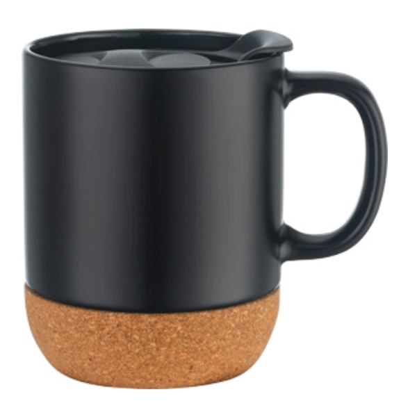 12oz.Cork Base Ceramic Splash-Proof Coffee Mug w/ Lid&Handle - 12oz.Cork Base Ceramic Splash-Proof Coffee Mug w/ Lid&Handle - Image 7 of 9