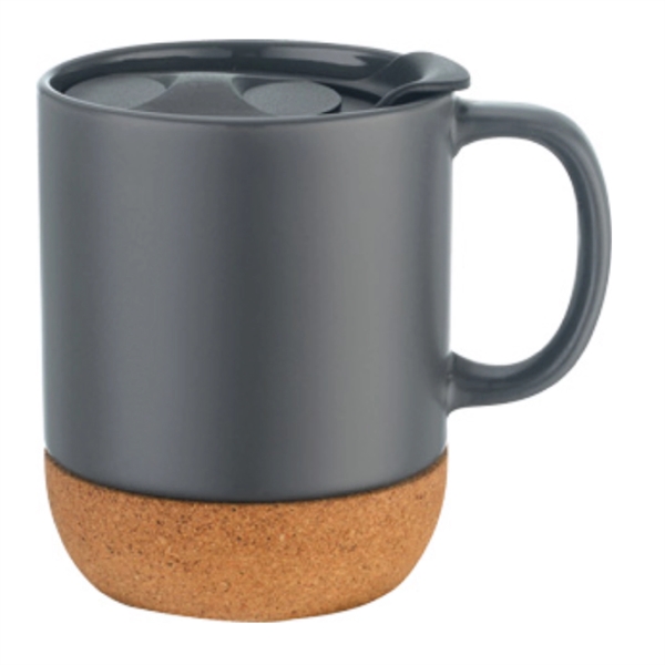 12oz.Cork Base Ceramic Splash-Proof Coffee Mug w/ Lid&Handle - 12oz.Cork Base Ceramic Splash-Proof Coffee Mug w/ Lid&Handle - Image 8 of 9