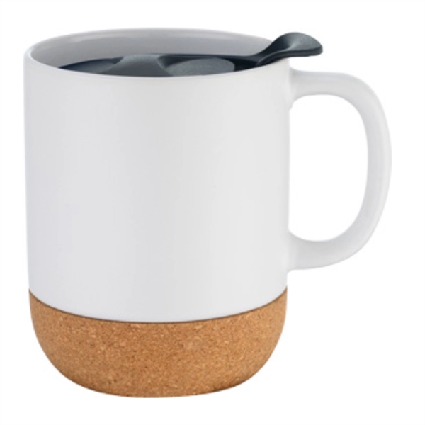 12oz.Cork Base Ceramic Splash-Proof Coffee Mug w/ Lid&Handle - 12oz.Cork Base Ceramic Splash-Proof Coffee Mug w/ Lid&Handle - Image 9 of 9
