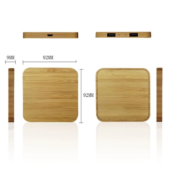 Bamboo 5W Wireless Charger With Dual Usb Ports - Bamboo 5W Wireless Charger With Dual Usb Ports - Image 1 of 4