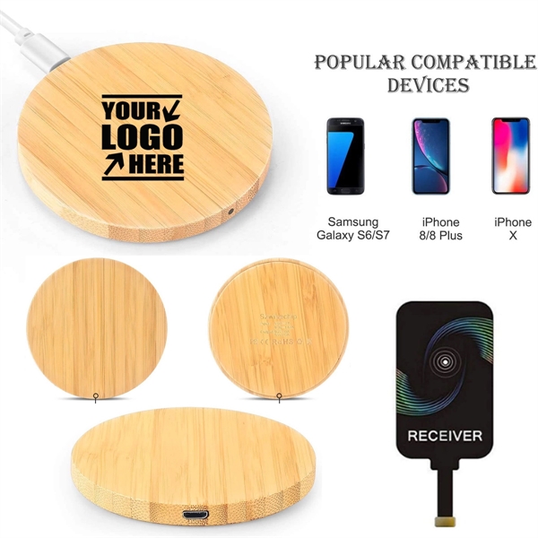 Bamboo 5W Wireless Charger With Dual Usb Ports - Bamboo 5W Wireless Charger With Dual Usb Ports - Image 3 of 4