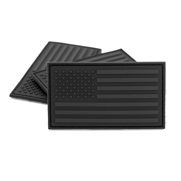 Black PVC American Flag Patch - Black PVC American Flag Patch - Image 2 of 3