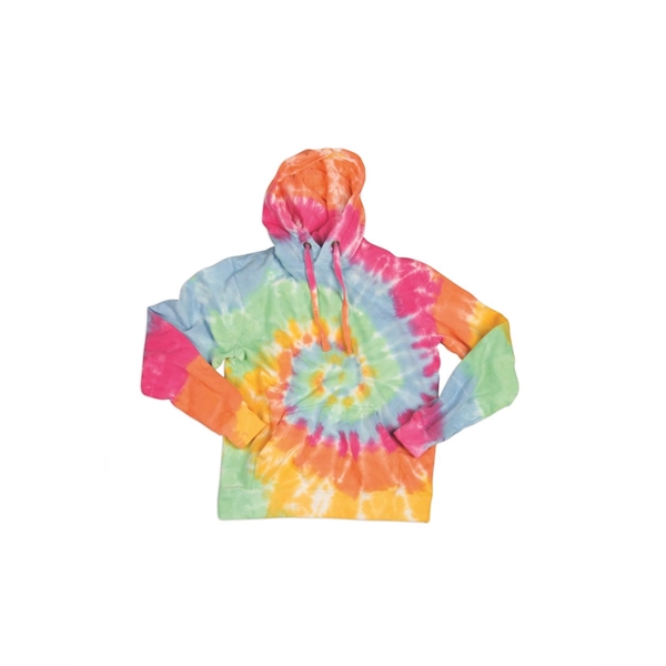 Dyenomite Multi-Color Spiral Tie-Dyed Hooded Sweatshirt - Dyenomite Multi-Color Spiral Tie-Dyed Hooded Sweatshirt - Image 3 of 4