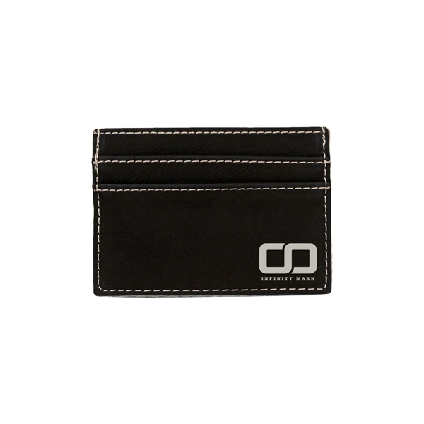 Black/Silver Leatherette Wallet Clip - Black/Silver Leatherette Wallet Clip - Image 0 of 1
