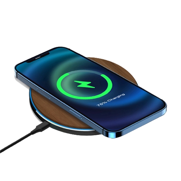 Walnut Wireless Charger Pad, 15W - Walnut Wireless Charger Pad, 15W - Image 5 of 6