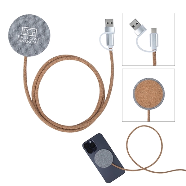 Ashford 10W RPET & Cork Wireless Charging Pad - Ashford 10W RPET & Cork Wireless Charging Pad - Image 0 of 1