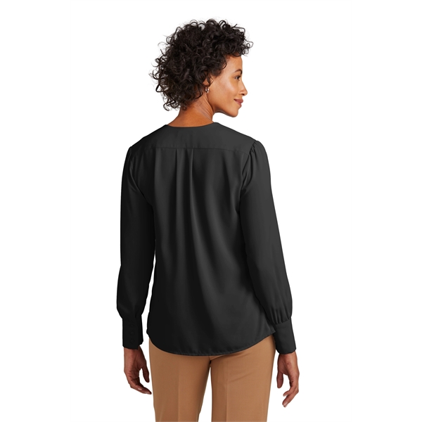 Brooks Brothers Women's Open-Neck Satin Blouse - Brooks Brothers Women's Open-Neck Satin Blouse - Image 5 of 19