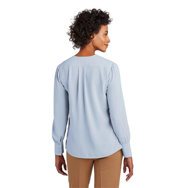 Brooks Brothers Women's Open-Neck Satin Blouse - Brooks Brothers Women's Open-Neck Satin Blouse - Image 7 of 19