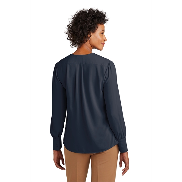 Brooks Brothers Women's Open-Neck Satin Blouse - Brooks Brothers Women's Open-Neck Satin Blouse - Image 9 of 19