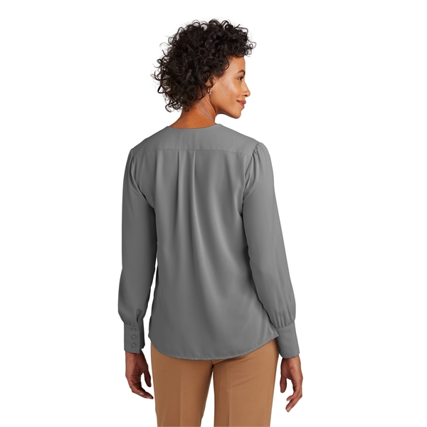 Brooks Brothers Women's Open-Neck Satin Blouse - Brooks Brothers Women's Open-Neck Satin Blouse - Image 11 of 19