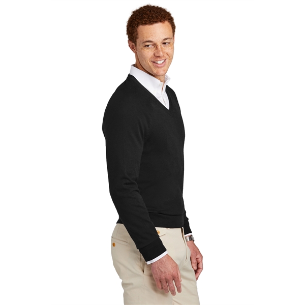 Brooks Brothers Cotton Stretch V-Neck Sweater - Brooks Brothers Cotton Stretch V-Neck Sweater - Image 5 of 14