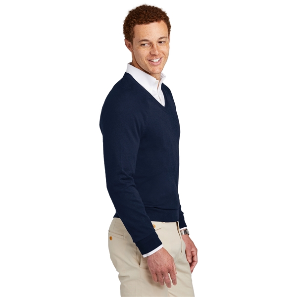 Brooks Brothers Cotton Stretch V-Neck Sweater - Brooks Brothers Cotton Stretch V-Neck Sweater - Image 9 of 14