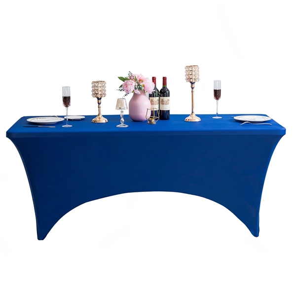 4FT Rectangle Spandex Fitted Tablecloth Stretch Table Cover - 4FT Rectangle Spandex Fitted Tablecloth Stretch Table Cover - Image 6 of 8