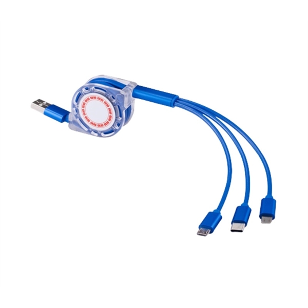 3-in-1 Retractable Lanyard Charging Cable - 3-in-1 Retractable Lanyard Charging Cable - Image 0 of 7