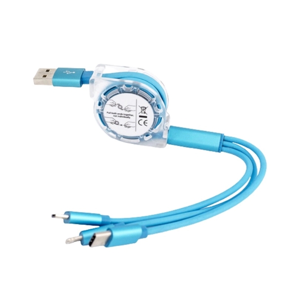 3-in-1 Retractable Lanyard Charging Cable - 3-in-1 Retractable Lanyard Charging Cable - Image 3 of 7