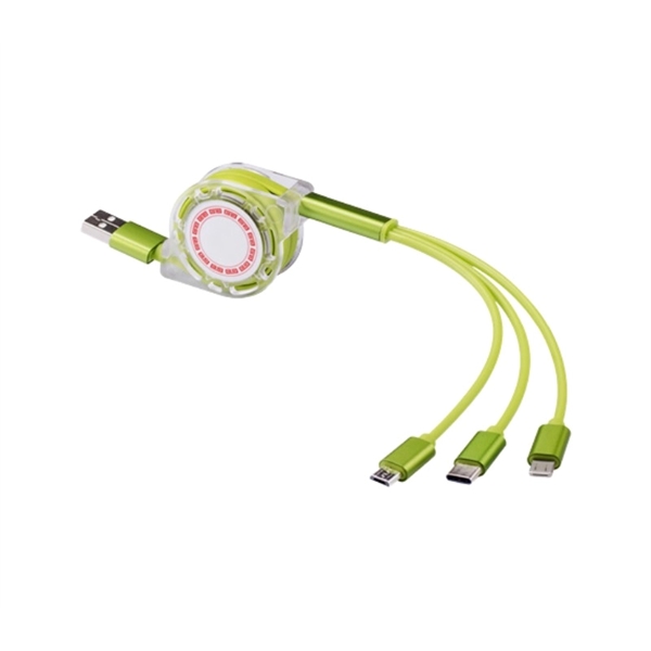 3-in-1 Retractable Lanyard Charging Cable - 3-in-1 Retractable Lanyard Charging Cable - Image 4 of 7