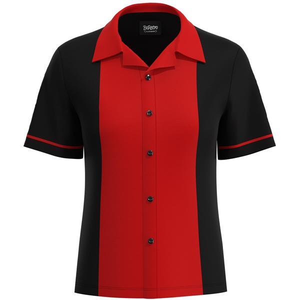 USA-Made Ladies' Retro Bowling Shirt, Button Down - USA-Made Ladies' Retro Bowling Shirt, Button Down - Image 5 of 7