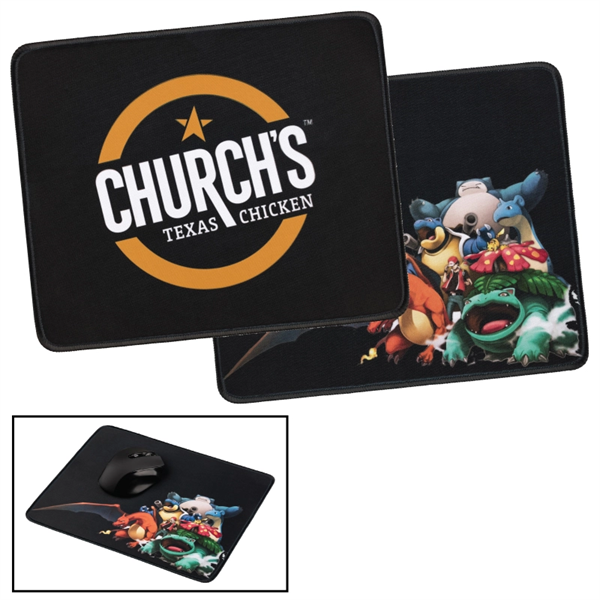 Custom Large Mouse Pad w/Stitched Edges and Full Color Sublimation