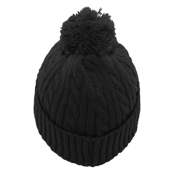 Pacific Headwear Cable Knit Pom-Pom Beanie - Pacific Headwear Cable Knit Pom-Pom Beanie - Image 5 of 19