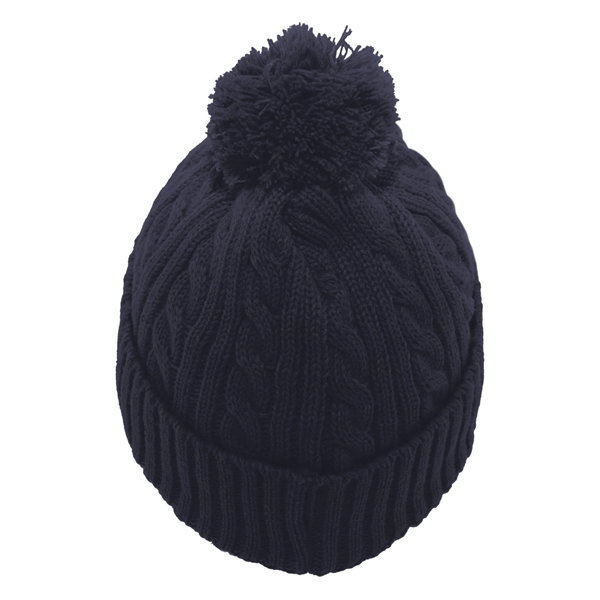 Pacific Headwear Cable Knit Pom-Pom Beanie - Pacific Headwear Cable Knit Pom-Pom Beanie - Image 6 of 19