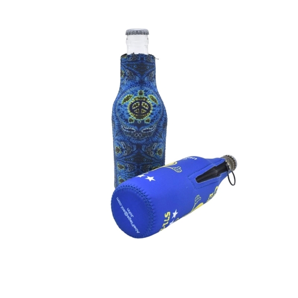 Collapsible Sublimated Neoprene Bottle Cooler - Collapsible Sublimated Neoprene Bottle Cooler - Image 0 of 5