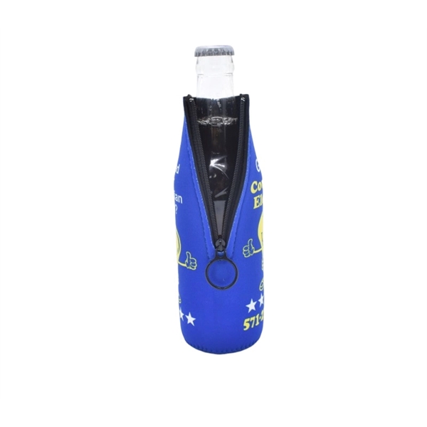 Collapsible Sublimated Neoprene Bottle Cooler - Collapsible Sublimated Neoprene Bottle Cooler - Image 4 of 5